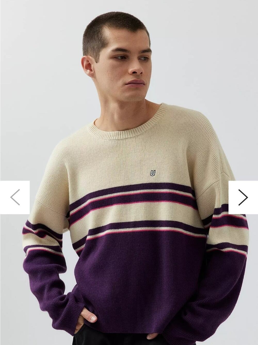 Urban Outfitters Striped Oversized Crewneck Sweater Pullover Sz L